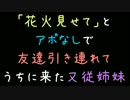 「花火見せて」とアポなしで友達引き連れてうちに来た又従姉妹【2ch】
