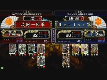 戦国大戦 頂上対決 2013/8/26 攻防一閃軍 VS Ｒｅｓｉｓｔ軍