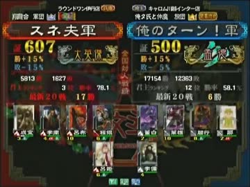 三国志大戦３ 頂上対決 2013/8/30 スネ夫軍 VS 俺のターン！軍