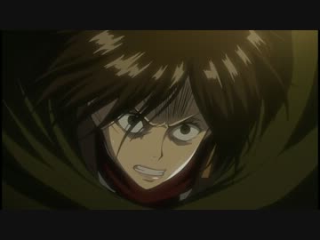 【進撃の巨人】ミカサ VS 女型巨人 ちょいスロー版【21話】