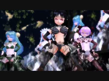 【MMD】カス子５人で『CyberThunderCider』