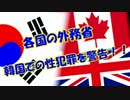 【各国の外務省】 韓国での性犯罪を警告！！