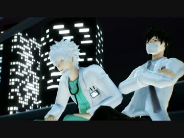 【MMD】銀さんと土方さんでHYBRID【銀魂】