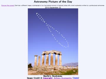 2013年 9月22日 ｢アポロンのアナレンマ｣-Astronomy Picture of the Day