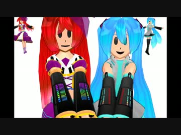 【MMD】 トゥーン初音ミク & トゥーン波音リツ テックデモ 【Pikadude】