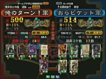 三国志大戦３ 頂上対決 2013/10/2 俺のターン！軍 VS おらピケット軍