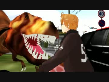 【APヘタリアMMD】恐竜と米の追い駆けっこ