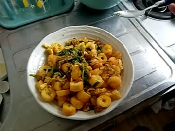 うまい棒でチャーハンを作ってみた