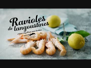 Ravioles de langoustines, crème de citron aux herbes