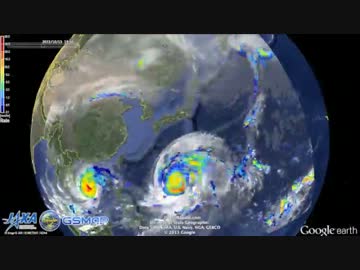 台風26号をGoogle Earthで表示してみた
