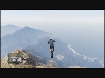 GTA5 崖ダイブ (グロ注意)　腹打ち痛いよー編