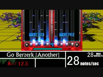 Go Berzerk[DP Another]　の秒間密度ってどのぐらい？