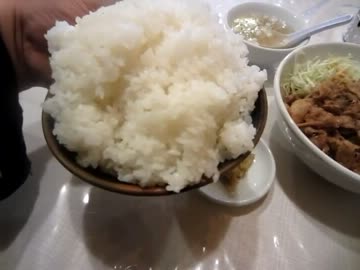 【大盛り】蘭州の豚肉生姜焼き定食大盛り ※グロ注意