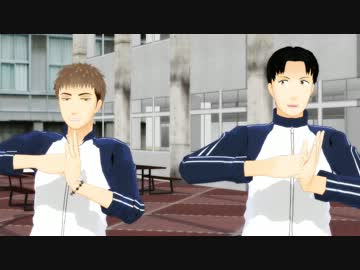 【進撃のMMD】学生っぽい親友２人がいーある踊ってくれたよ【配布有】