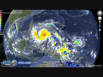 【超大型】台風30号(Haiyan) の動きをGoogle Earthで表示してみた