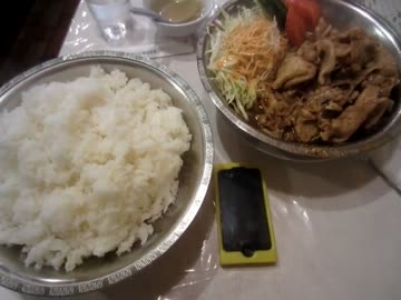 【大食い】『蘭州』の豚肉生姜焼き定食特盛(９人前)２ｋｇをチャレンジ