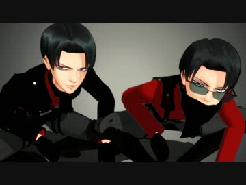 【進撃のMMD】新ver兵長と赤兵長でLuckyStrike【次男】