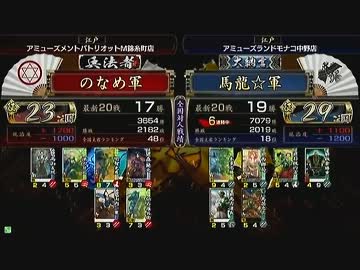 戦国大戦　頂上対決　2013/11/23　のなめ軍　ＶＳ　馬龍☆軍
