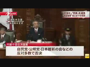 特定秘密保護法案成立と傍聴席から靴を投げ込む悪質な行為