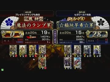 戦国大戦　頂上対決　2013/12/9　魔法のランプ軍　ＶＳ　☆稲垣早希☆軍
