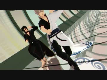 【MMD】ミクさん、銀さん、辰馬でHYBLID【MMD銀魂】