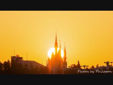 【微速度撮影】2014年シンデレラ城から昇る初日の出