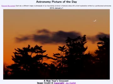 2014年 1月1日 ｢新年のクレセント｣-Astronomy Picture of the Day