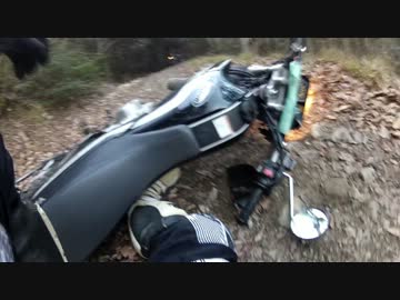 [黒鹿］新春フルバンク、オンロードタイヤで林道へ（猪名川）。後半