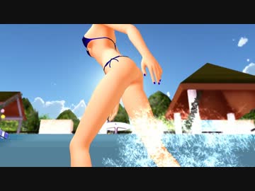 【MMD】あずささん Tバックで 水しぶき【Girls】