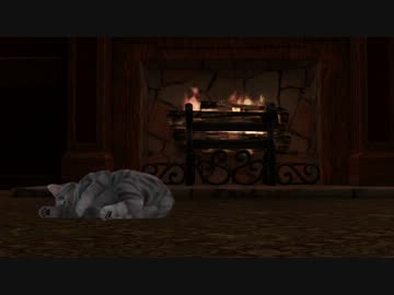 【シムズ３】燃え続ける暖炉 と猫