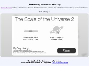 2014年 1月12日 ｢The Scale of the Universe:世界の尺度–Interactive｣-APOD