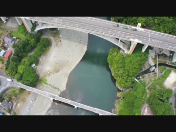 相模川:小倉橋と新小倉橋 ［きまぐれラジコン空撮］
