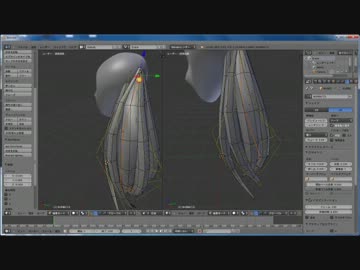 カーブオブジェクトを使った髪の毛のモデリング