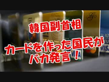 【韓国副首相】カードを作った国民がバカ発言！
