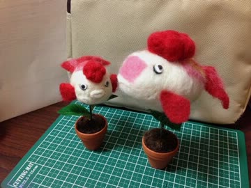 金魚草を羊毛フェルトで作ってみた
