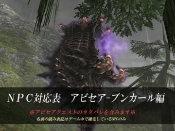 NPC対応表 アビセア-ブンカール編