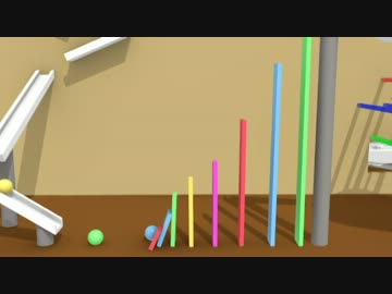 [3DCG]ピタゴラスイッチ＋ドミノ[物理シミュレーション]