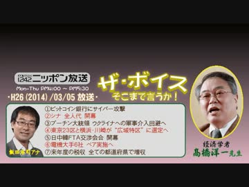 【高橋洋一】ザ･ボイス そこまで言うか！H26/03/05【ビットコインの未来】