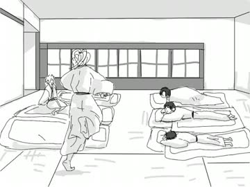 【手書き】鬼灯様一行が現世でお泊りしたようです【鬼徹】