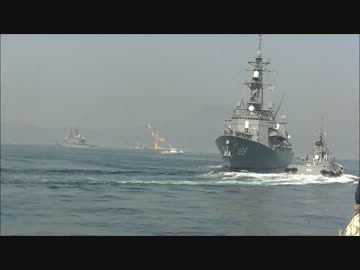 海上自衛隊18次隊ソマリア派遣出港行事　護衛艦いなづま　出港