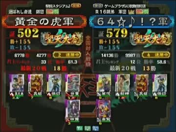 三国志大戦3 頂上対決 2014/3/18 黄金の虎軍 VS 64☆♪!?軍