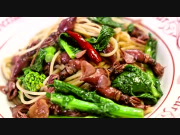 蛍烏賊と菜の花のペペロンチーノ♪