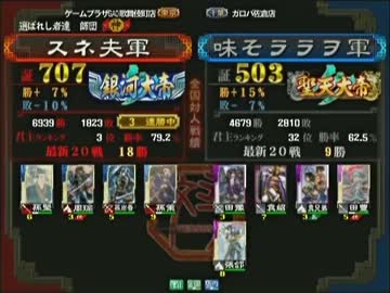 三国志大戦3 頂上対決 2014/3/24 スネ夫軍 VS 味そララヲ軍