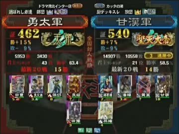 三国志大戦3 頂上対決 2014/3/26 勇太軍 VS 甘漢軍