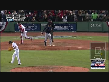 【ＫＫＫＫＫＫ】神　上原＆田沢　全球　レッドＳＯＸ　対　ブルワーズ