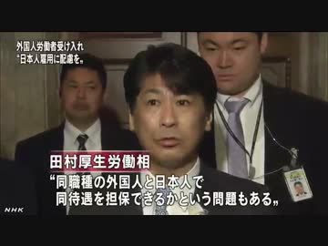 外国人労働者受け入れ “日本人雇用へ配慮を”