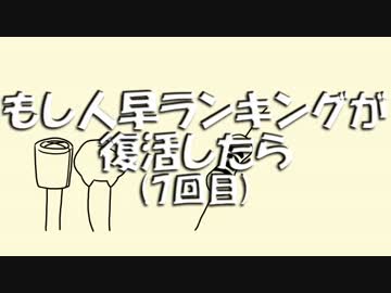 もし人早ランキングが復活したら(7回目)