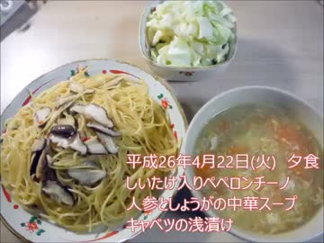 静葉ちゃんのもぐもぐタイム　平成26年4月22日(火)夕食