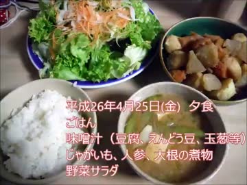 静葉ちゃんのもぐもぐタイム　平成26年4月25日(金)夕食