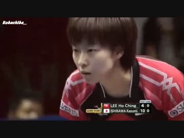 世界卓球 準決勝 石川佳純vsリ・コウセイ 日本vs香港 第4試合(2014.5.4)